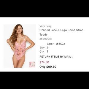 Victoria secret teddy small